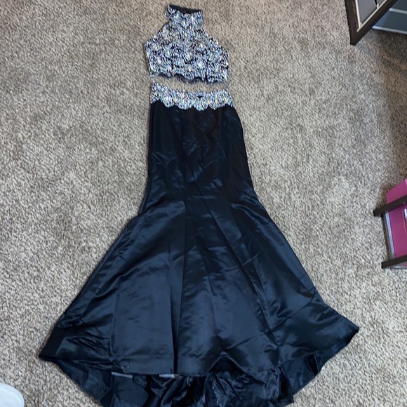 NWT Rachel Allan Black Two Piece Gown - Picture 4 of 7
